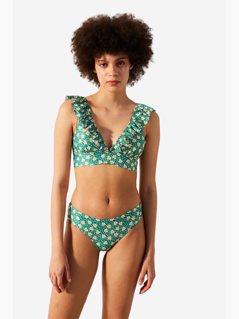 Mandy haut de bikini à volants penti Vert émeraude - Kiabi