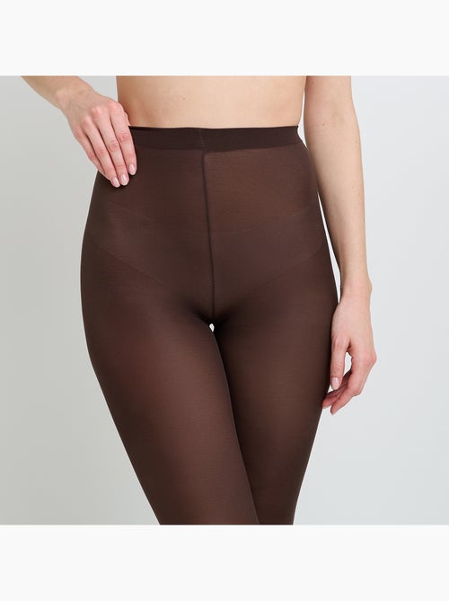 Mangue panty effen 60 denier bruin - Kiabi