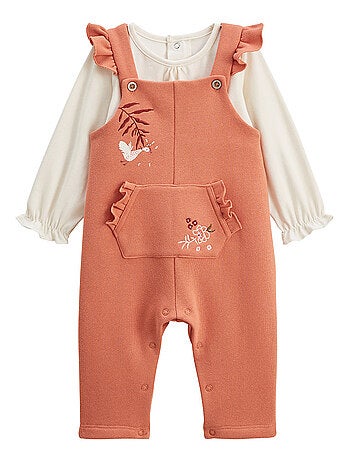 Manouk baby fleece overall en t-shirt set