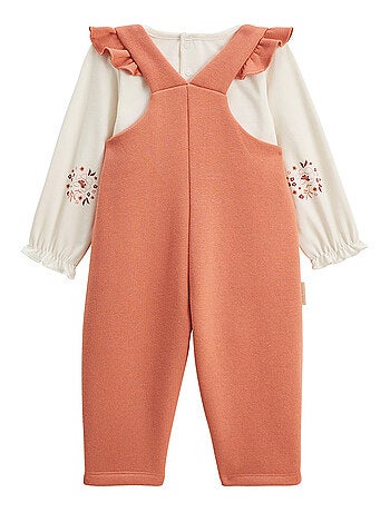 Manouk baby fleece overall en t-shirt set