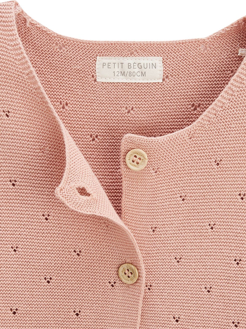 Manouk kindergebreid vest Roze - Kiabi