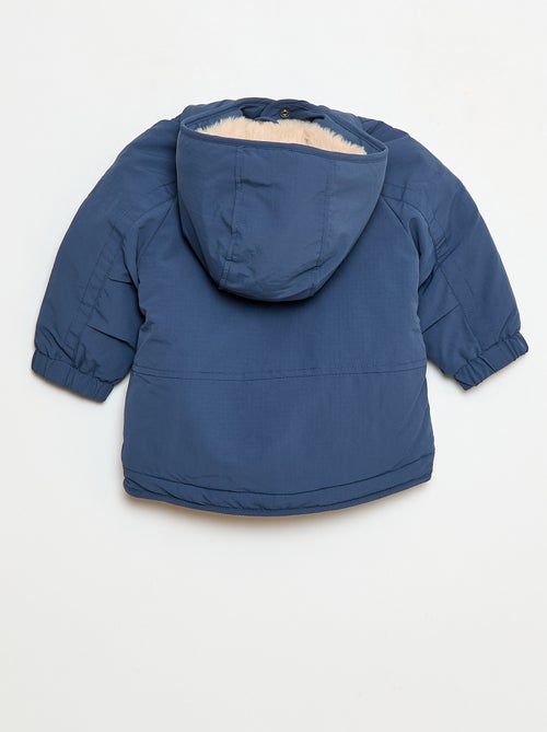 Manteau à capuche doublé fausse fourrure - Kiabi
