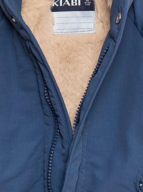 Manteau à capuche doublé fausse fourrure - Kiabi