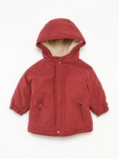 Manteau à capuche doublé fausse fourrure - Kiabi