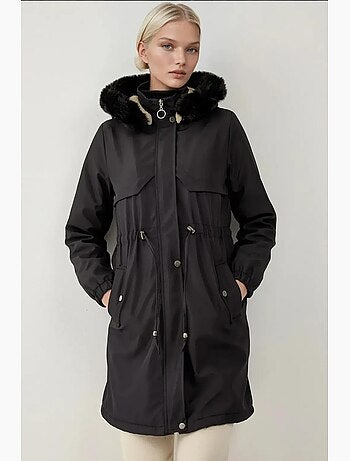 Manteau à capuche en fausse fourrure bdart
