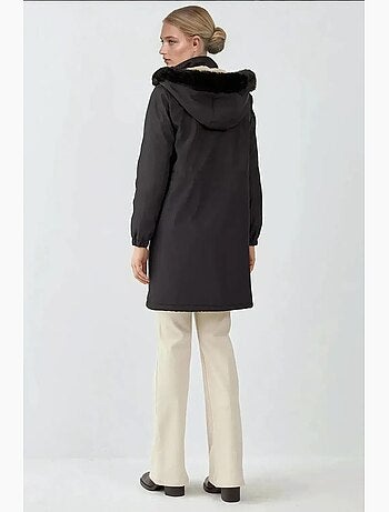 Manteau à capuche en fausse fourrure bdart