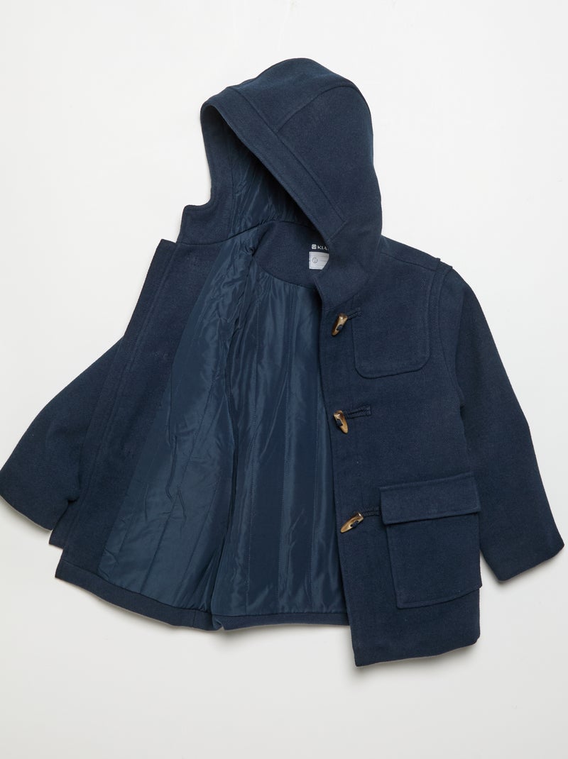 Manteau à capuche et brandebourgs Bleu - Kiabi