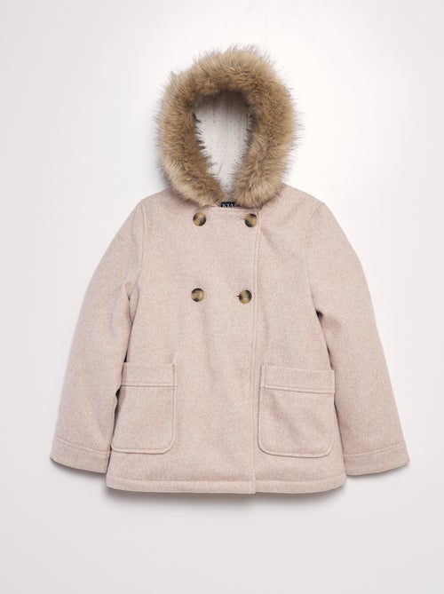 Manteau à capuche façon lainage - Kiabi