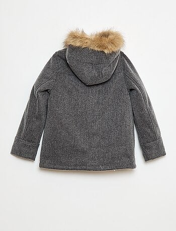 Manteau à capuche façon laine