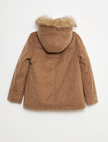 Manteau à capuche façon laine