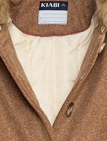 Manteau à capuche façon laine