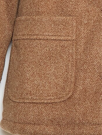 Manteau à capuche façon laine