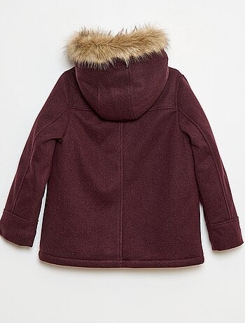 Manteau à capuche façon laine