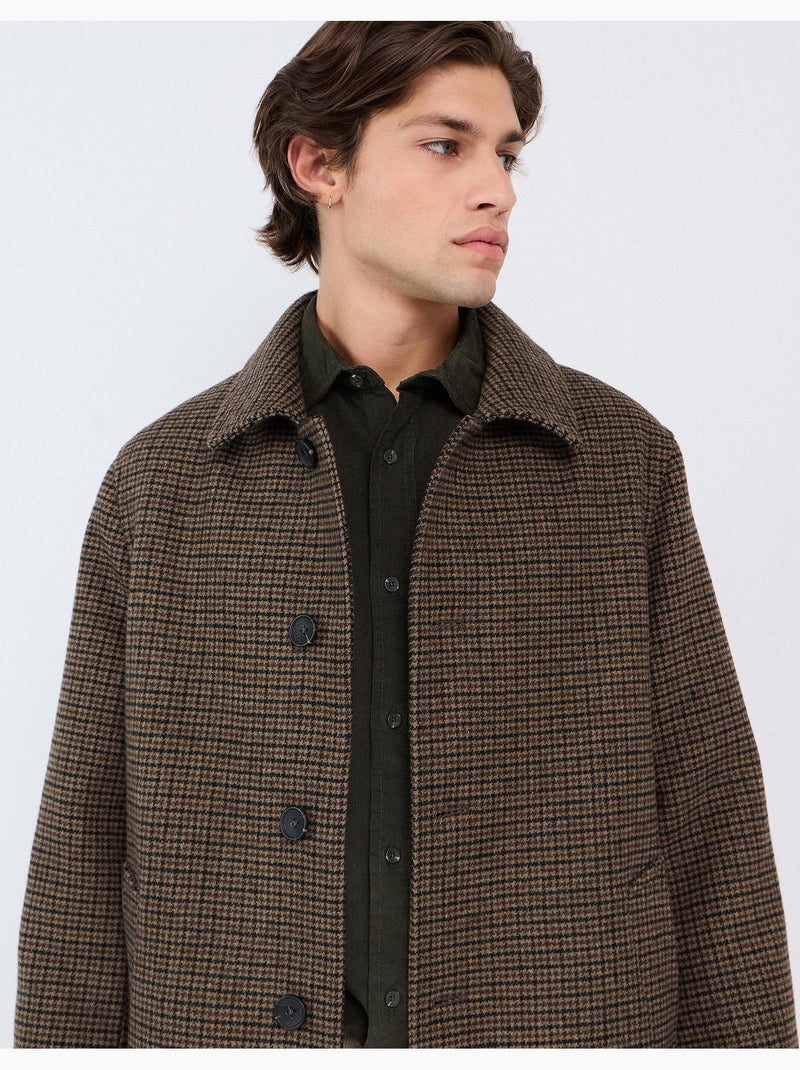Manteau à carreaux, mo fashion Beige - Kiabi