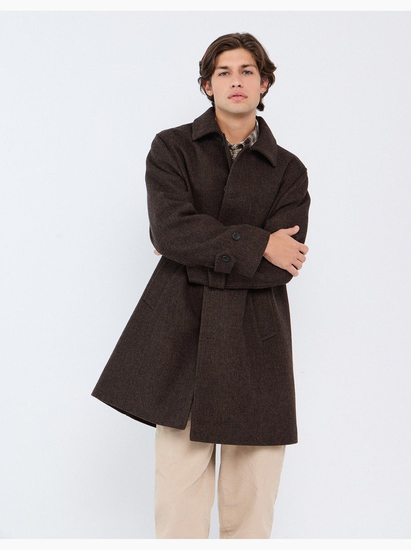 Manteau à carreaux, mo fashion Marron - Kiabi