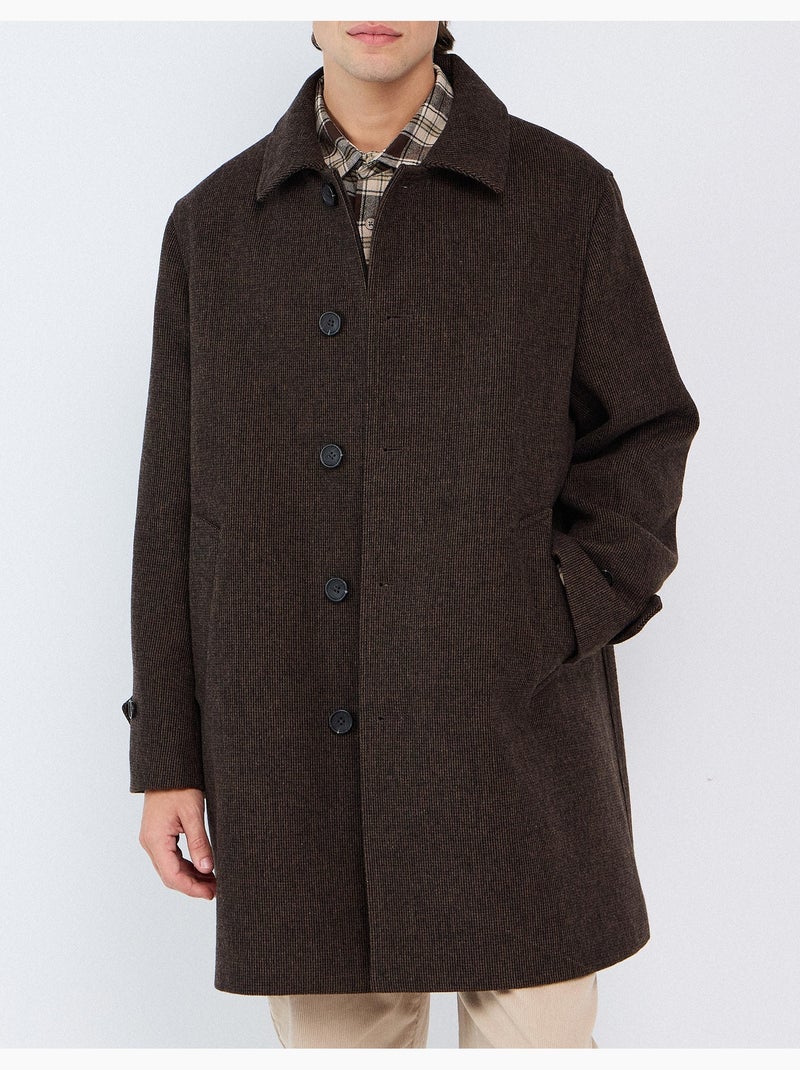 Manteau à carreaux, mo fashion Marron - Kiabi