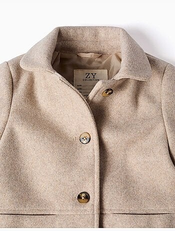 Manteau à effet laine avec doublure b&s