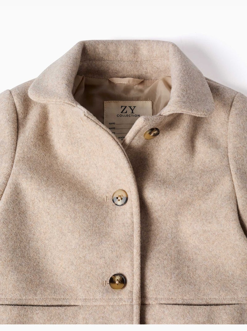 Manteau à effet laine avec doublure b&s Beige clair - Kiabi
