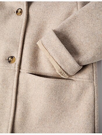 Manteau à effet laine avec doublure b&s