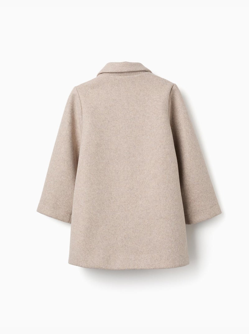 Manteau à effet laine avec doublure b&s Beige clair - Kiabi