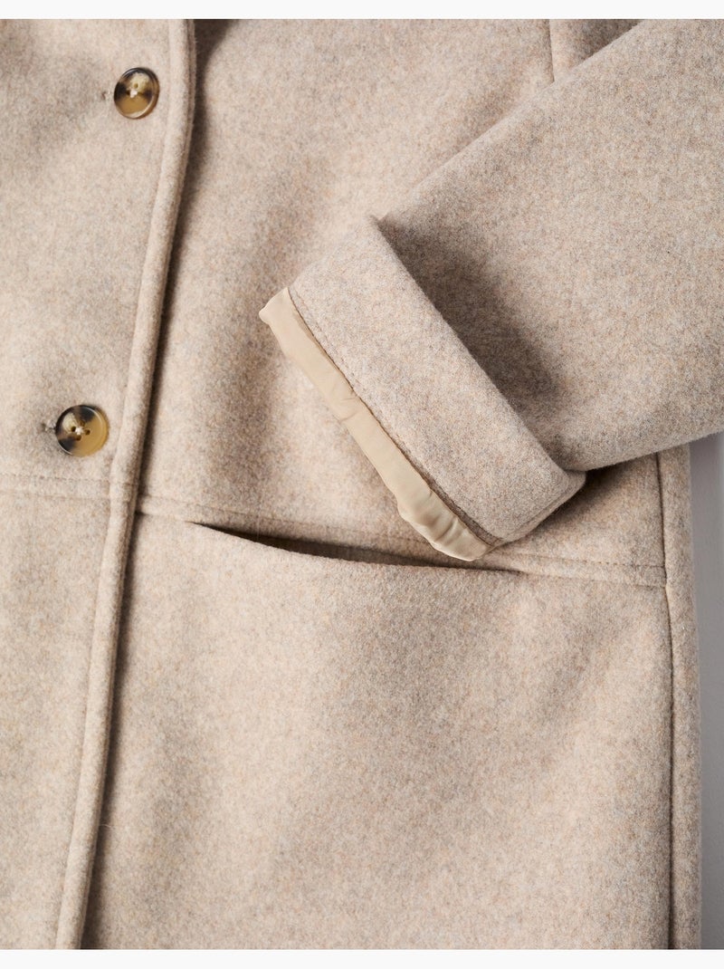Manteau à effet laine avec doublure b&s Beige clair - Kiabi