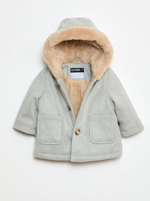 Manteau avec capuche douce - Kiabi