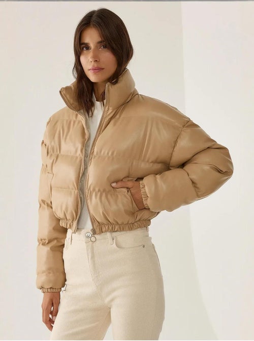 Manteau bouffant en similicuir hiccup - Kiabi Manteau bouffant en similicuir hiccup - Kiabi