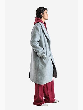 Manteau boutonné texturé giesto