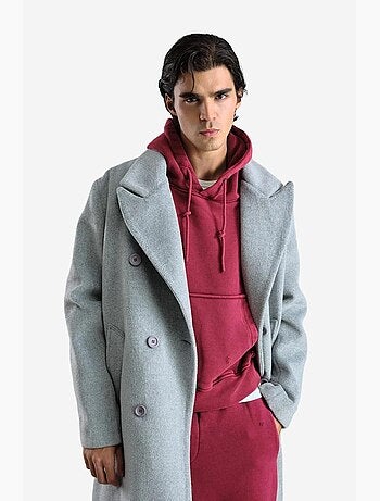 Manteau boutonné texturé giesto