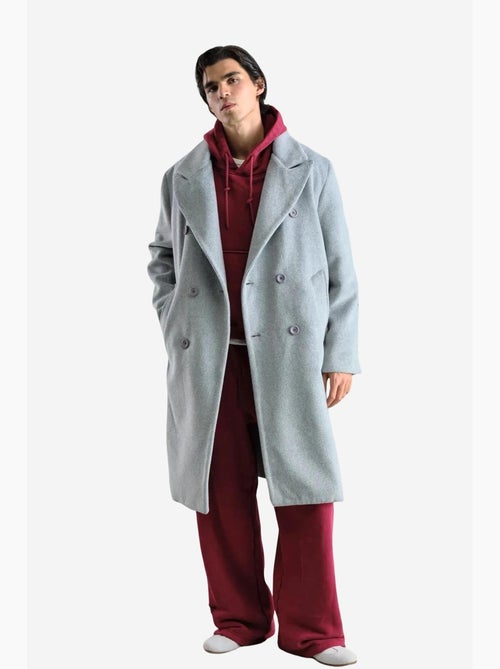 Manteau boutonné texturé giesto - Kiabi