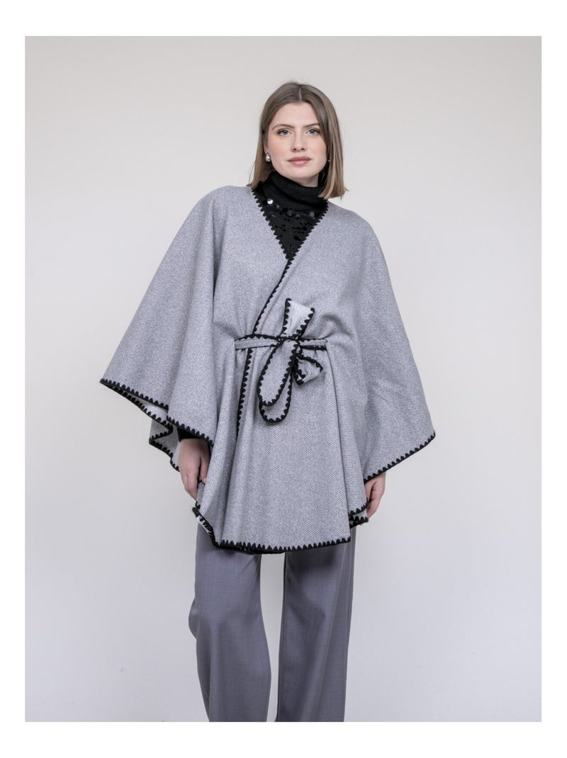 Manteau cape ulila Noir - Kiabi