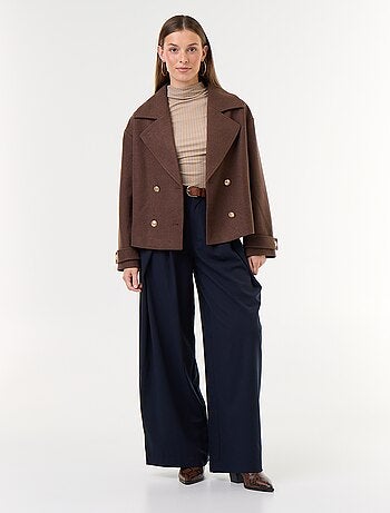 Manteau court à double boutonnage