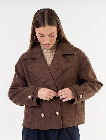 Manteau court à double boutonnage