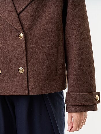 Manteau court à double boutonnage