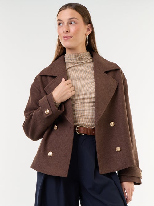 Manteau court à double boutonnage - Kiabi