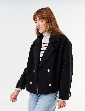Manteau court à double boutonnage