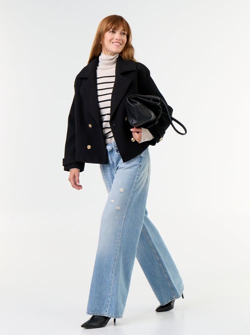 Manteau court à double boutonnage - Kiabi