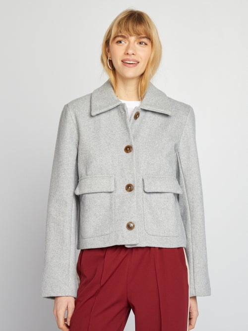 Manteau court effet lainage - Kiabi