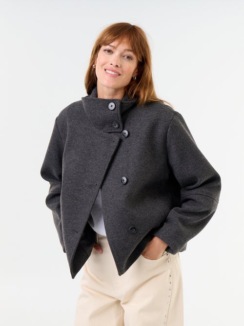 Manteau court effet lainage - Kiabi
