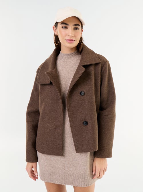Manteau court effet lainage - Kiabi