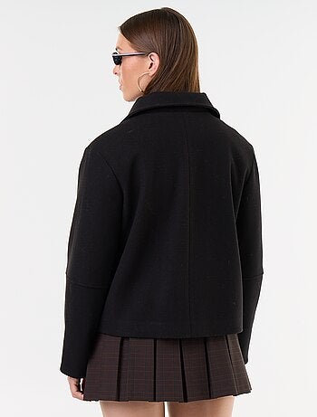 Manteau court effet lainage