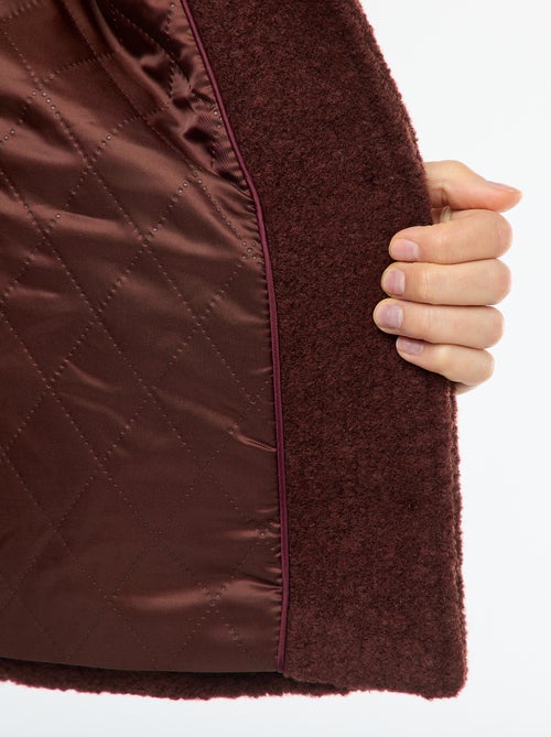 Manteau court en laine avec une écharpe amovible - Kiabi