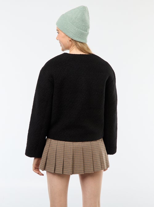 Manteau court en laine avec une écharpe amovible - Kiabi