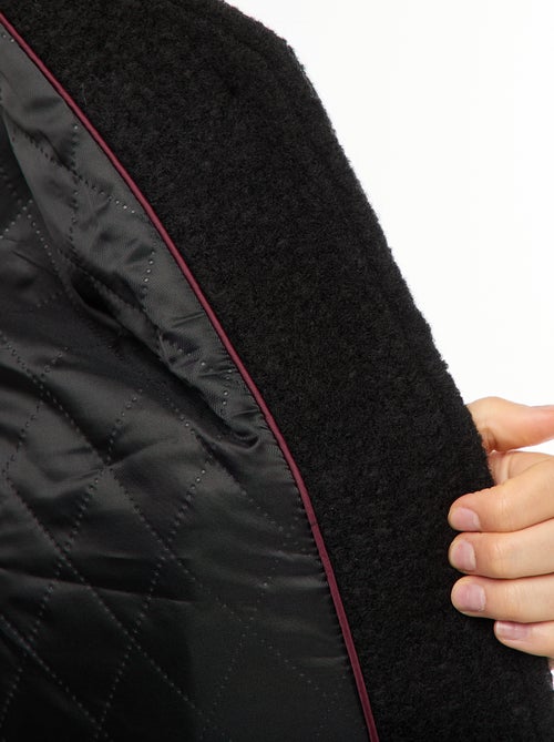 Manteau court en laine avec une écharpe amovible - Kiabi