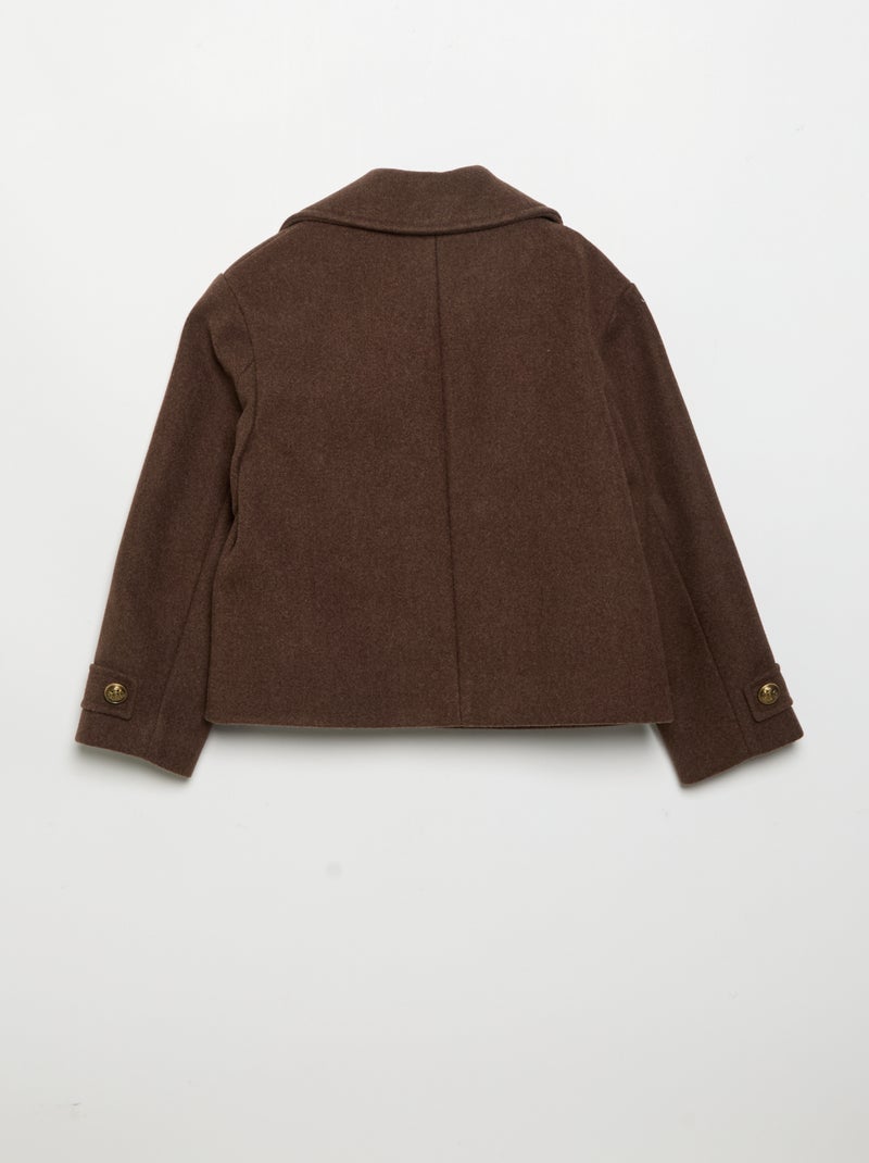 Manteau court façon paletot Marron - Kiabi