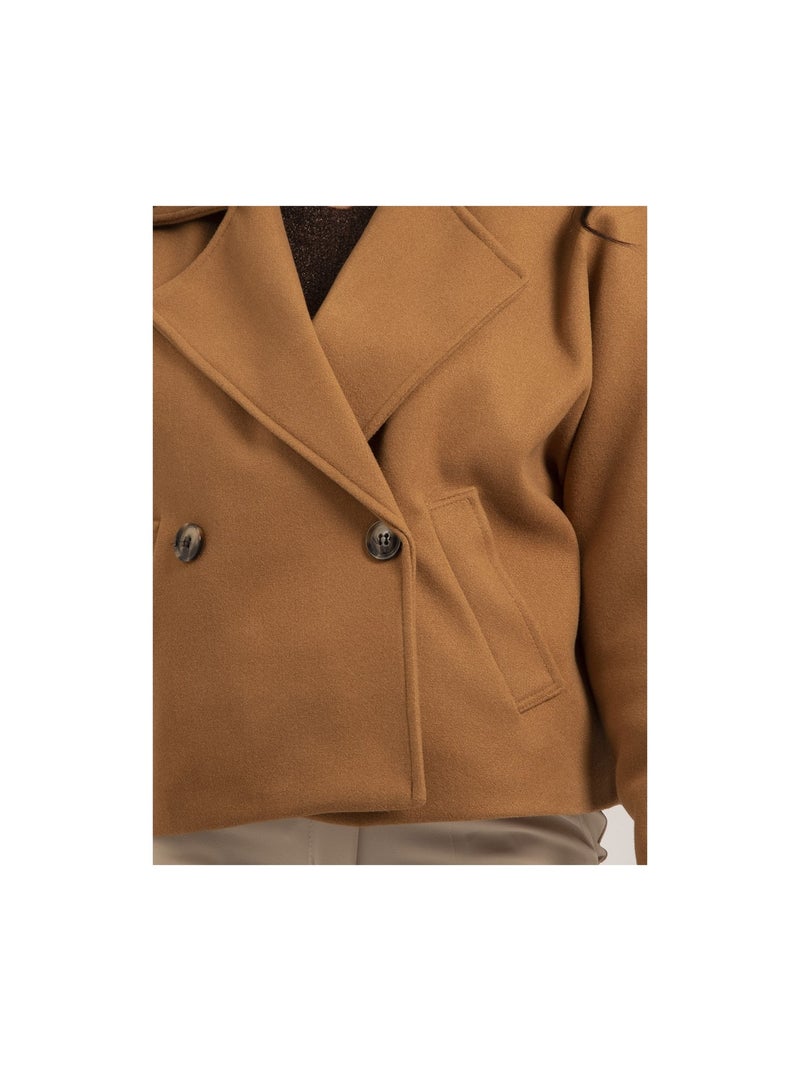 Manteau court upale Marron caramel - Kiabi