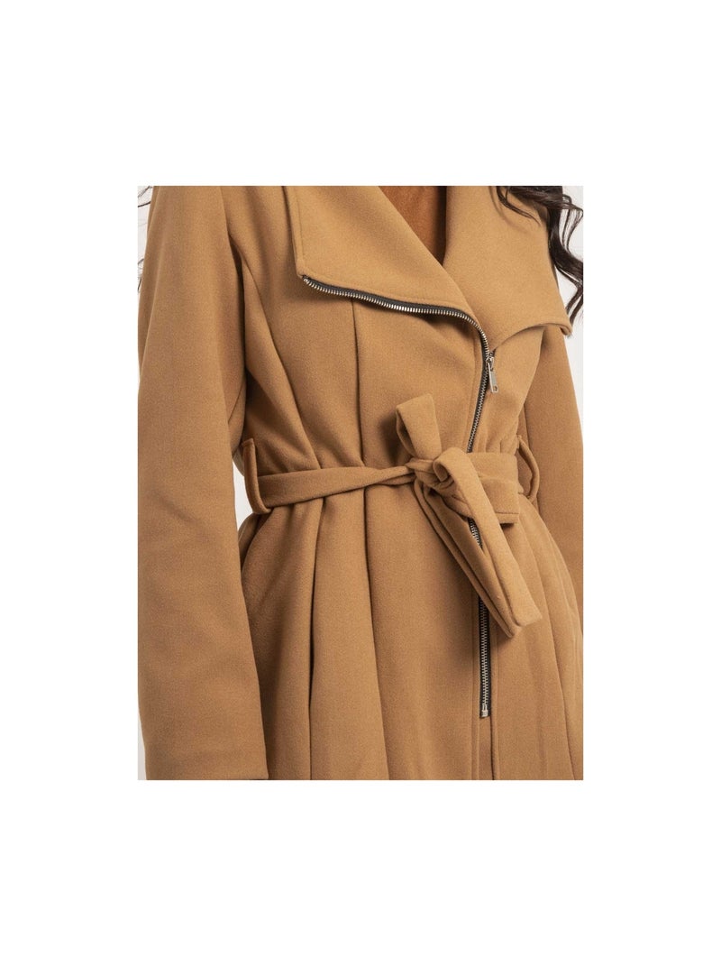 Manteau court zippé uways Marron caramel - Kiabi