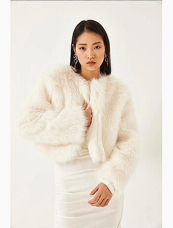 Manteau doublé en fausse fourrure lucci