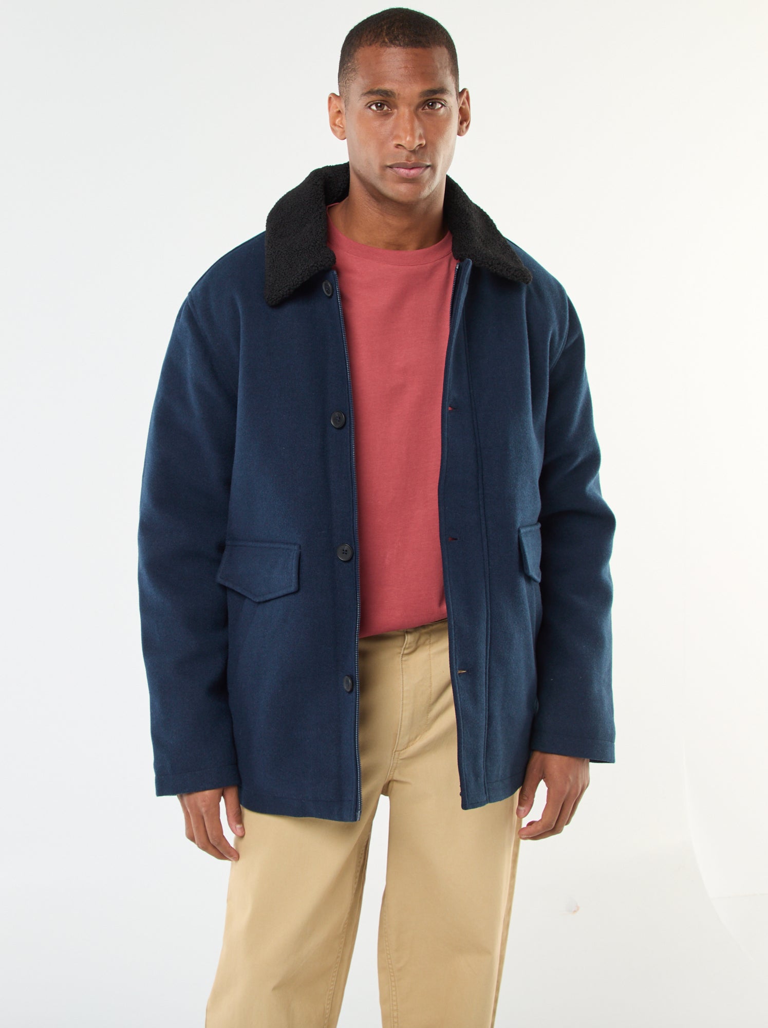 manteau effet lainage