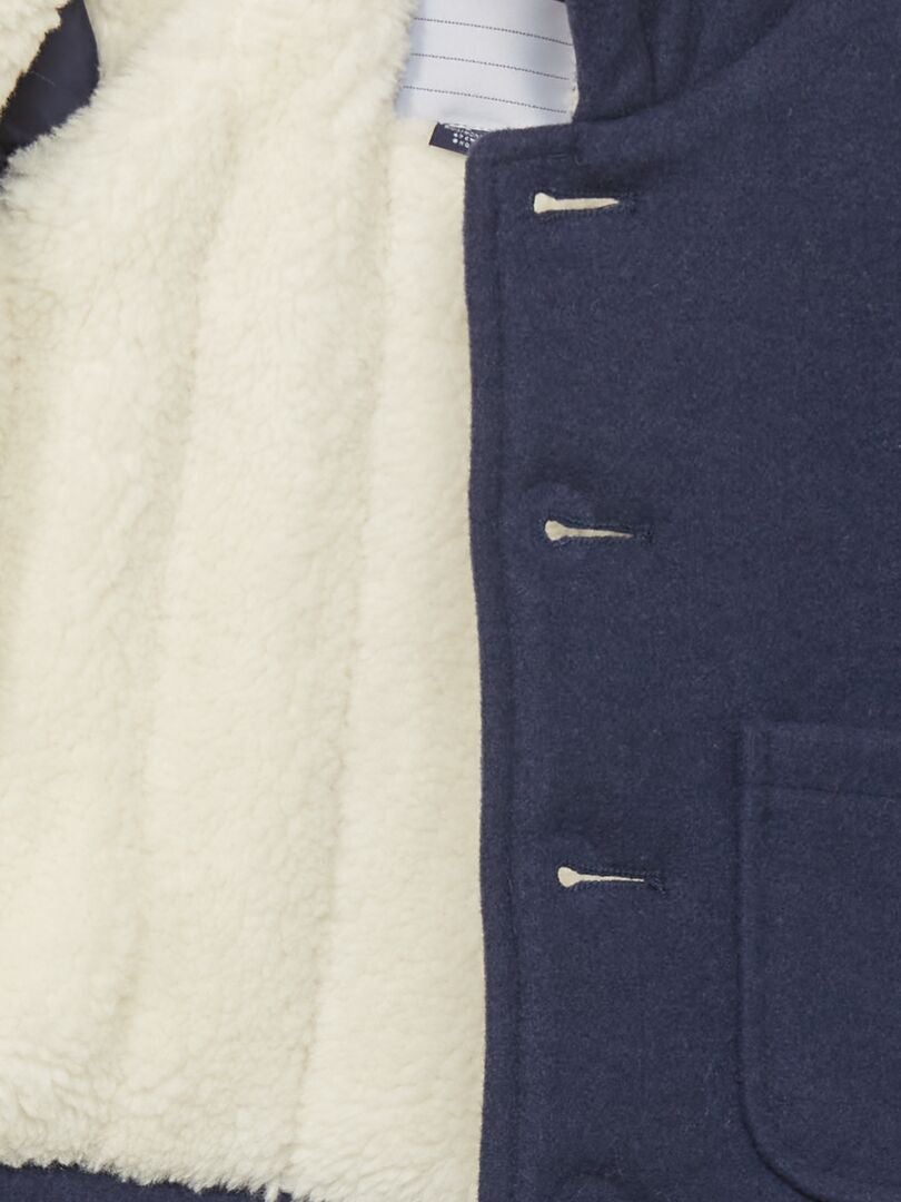 Manteau effet lainage Bleu foncé - Kiabi